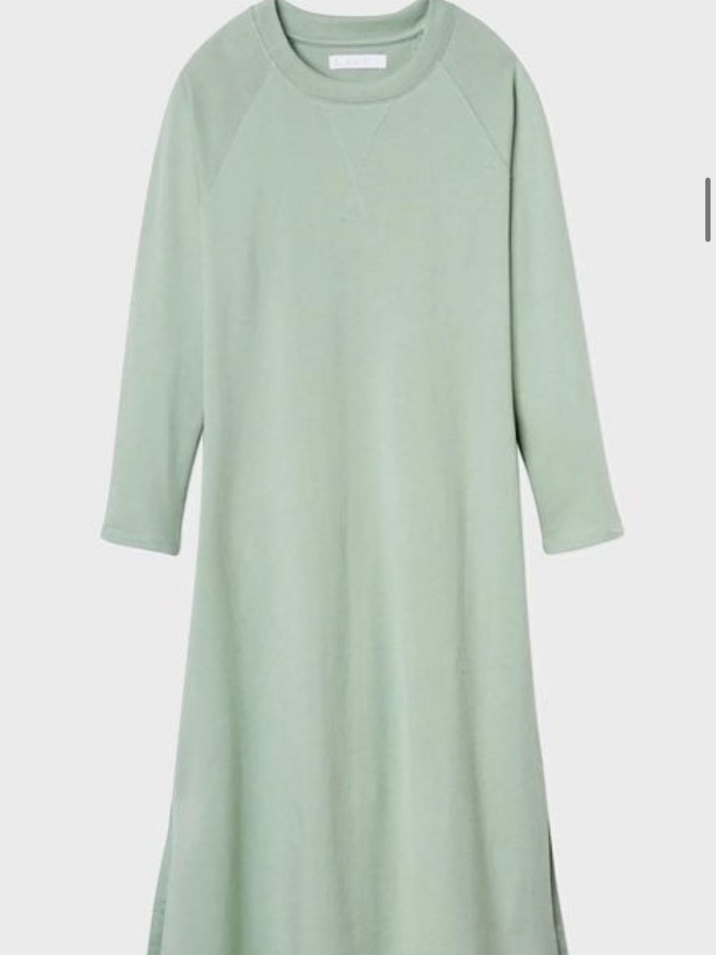 Midi Sweatshirt Dress In Sage Green